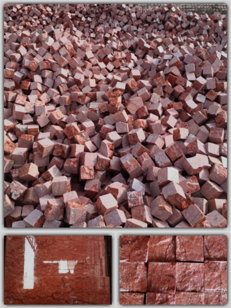 کوبیک گرانيت مروارید مشهد و مرمر قرمز بجستان